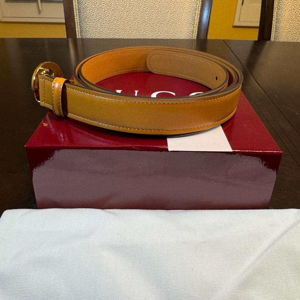 New Gucci GG Logo Buckle Brown Belt Size 48 / 120 cm Fits a Waist 44 - 48 - Picture 5 of 13